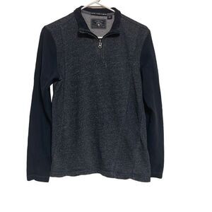 Washed Stone & Beaten Men's Black Long Sleeve 3/4 Zip Sweatshirt Size Medium